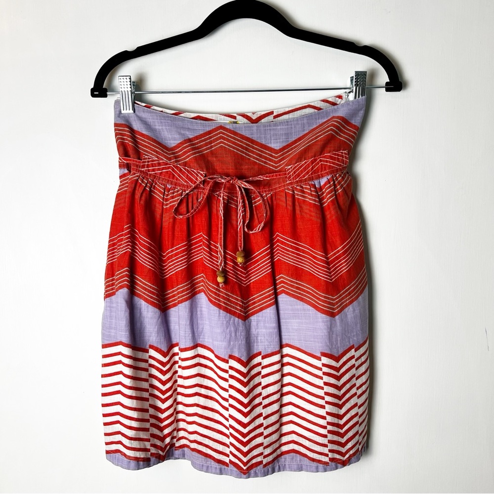 Roxy - Juniors‎ Cotton Geometric Striped A-Line Mini Skirt - Sz. 1